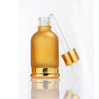 Luxury Gold Dropper Frosted Glass Essential Oil Bottle Round Shape