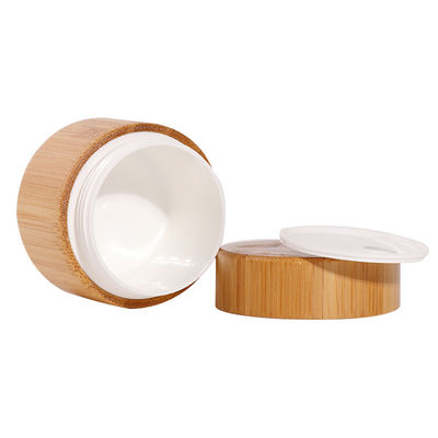 Wooden Bamboo Jar Packaging 5g 15g 30g 50g 100g 200g Clear Frosted Glass Jar