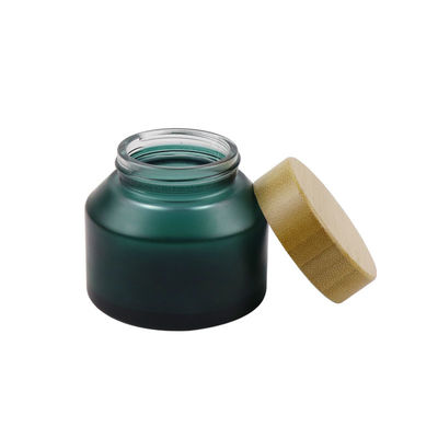 OEM 3ml 7ml Skincare Cream Jar Luxury Glass Cosmetic Jars With Bamboo Lids