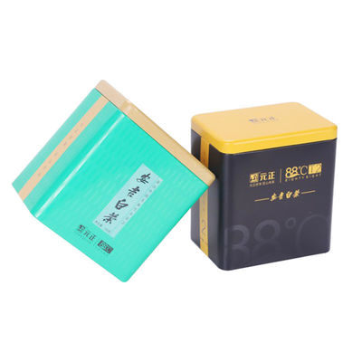 Customized Square Tea Tins Loose Leaf Tea Containers With Metal Lid
