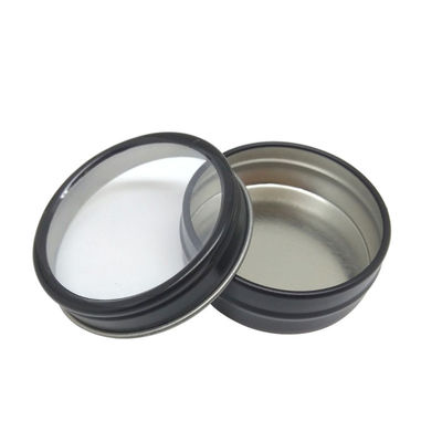0.28mm 0.3mm Thick Shallow Tin Can Containers Round Window Slip Lid Tin