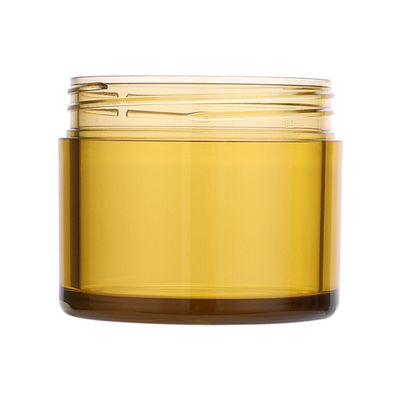 SGS 120g 150g Cosmetic Yellow Glass Jar Round Glass Canister With Lid