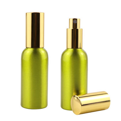 Metal Press Pump Golden Matte Black Aluminum Bottle For Cosmetics
